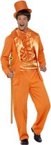 Smiffy's - Feesten & Gelegenheden Kostuum - Knaloranje Feest Smoking - Man - Oranje - Large - Carnavalskleding - Verkleedkleding