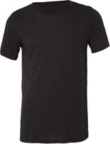 Senvi Wide Raw Neck T-Shirt - Zwart - Maat XL