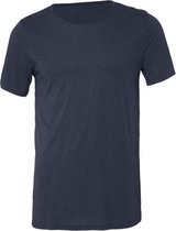 Senvi Wide Raw Neck T-Shirt - Blauw Heather - Maat L