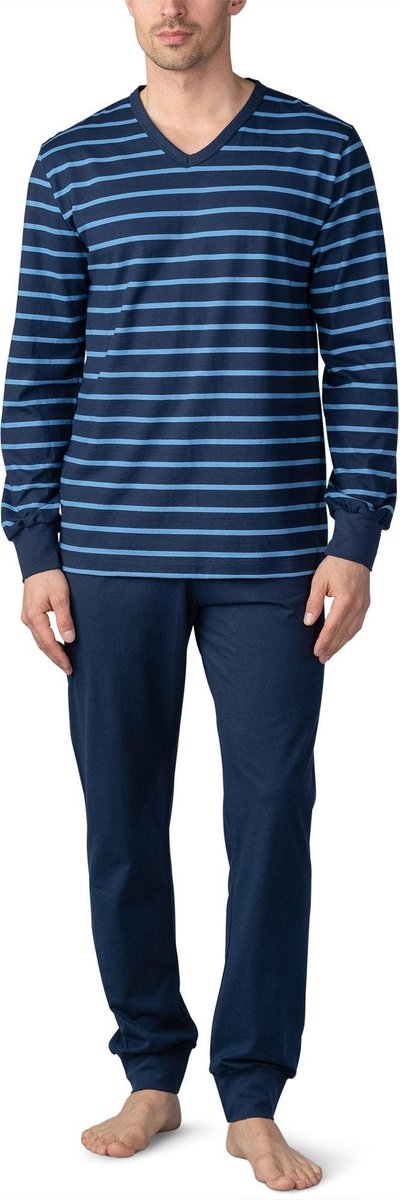 Mey heren pyjama Stratford - blauw gestreept