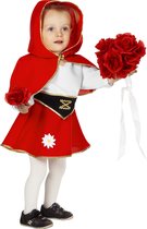 Wilbers & Wilbers - Roodkapje Kostuum - Sprookjesbos Rood Jurkje Met Cape ( Baby) Meisje - rood - Maat 80 - Carnavalskleding - Verkleedkleding