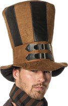 Hoge hoed Steampunk XL bruin