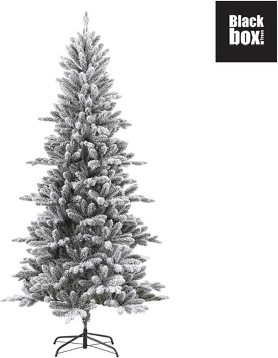 Black Box kunstkerstboom met sneeuw luton pine maat in cm: 120 x 66 groen