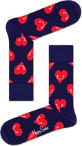 Happy Socks - Valentijn Smile Heart - Donkerblauw/Rood - Unisex -  Maat 41-46