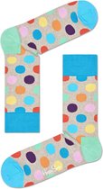 Happy Socks Big Dot Sokken - Grijs/Pastel - Maat 36-40