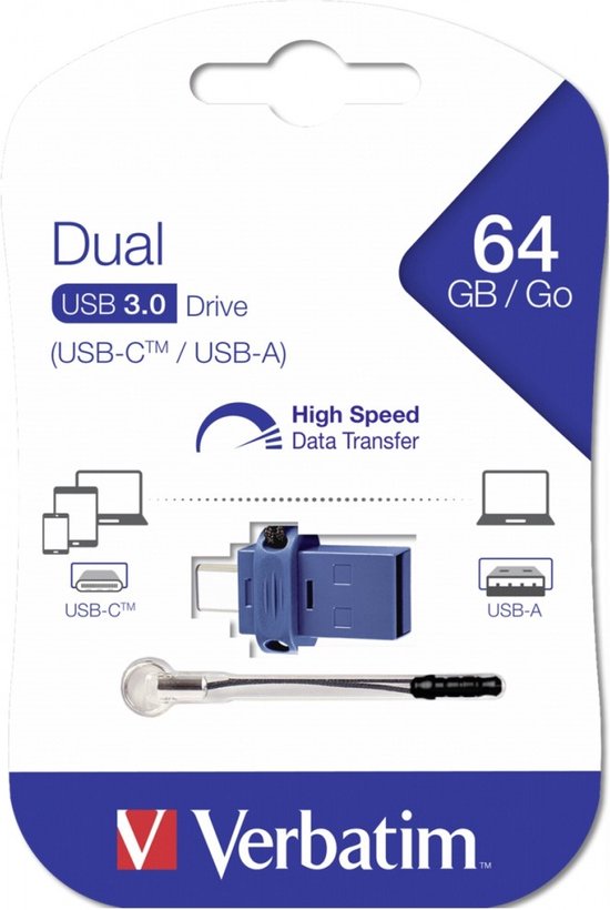 Verbatim Store´n´Go Dual Drive USB-stick smartphone/tablet 64 GB USB-A 3.2 Gen 1, USB-C