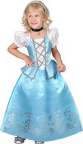 LUCIDA - Witte en blauwe sprookjes prinses outfit voor meisjes - M 122/128 (7-9 jaar)