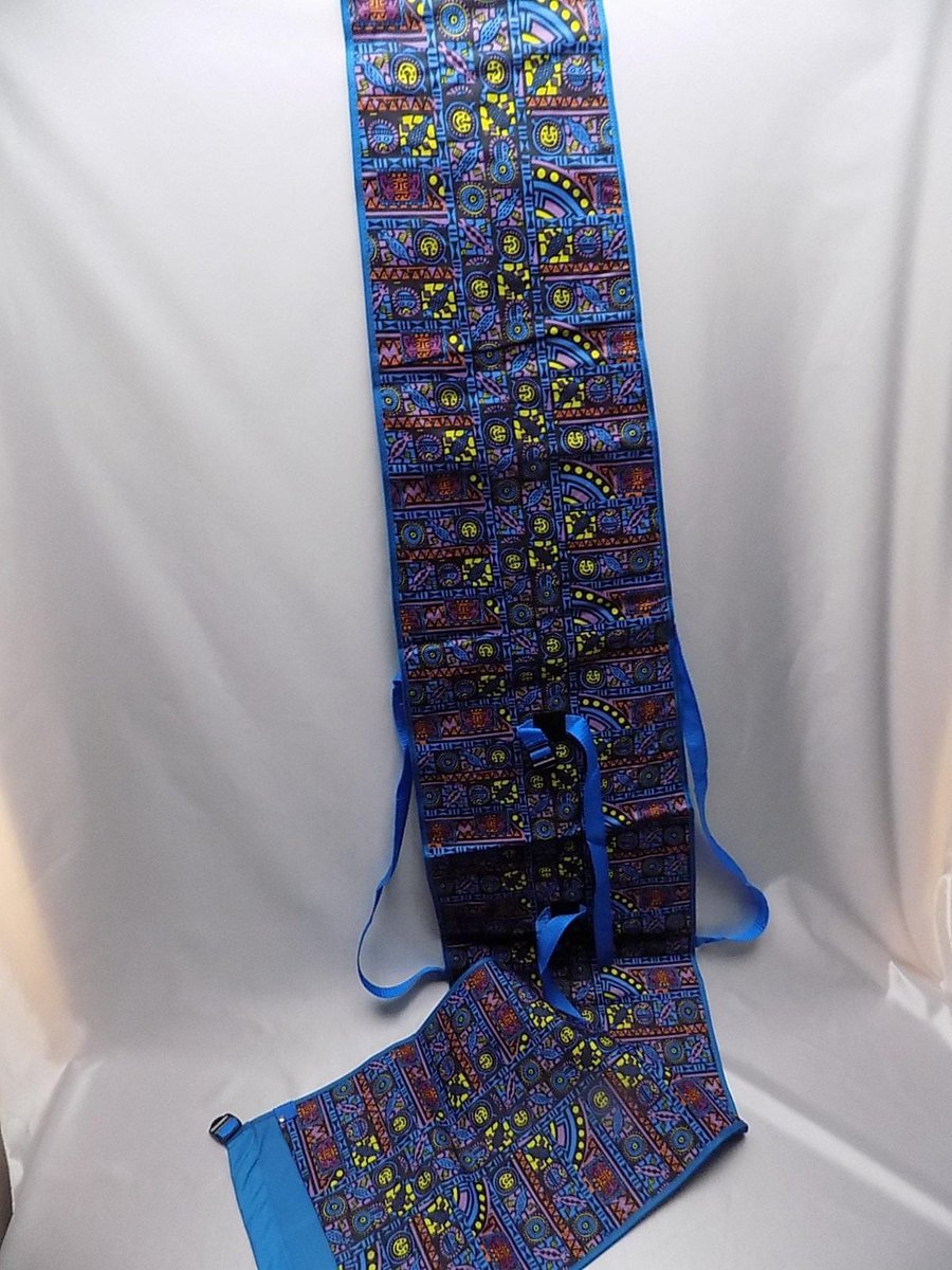 Skihoes blauw Aztecprint