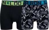 Cristiano Ronaldo 7 Trunk Cotton Stretch 2-Pack Fashion Line Boys Black/Black-White - Maat 13/15