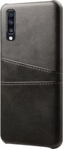 Étui pour cartes de luxe pour Samsung Galaxy A50 | Noir | Pochette | Couverture arrière en cuir PU de haute qualité | Portefeuille | Titulaire de la carte
