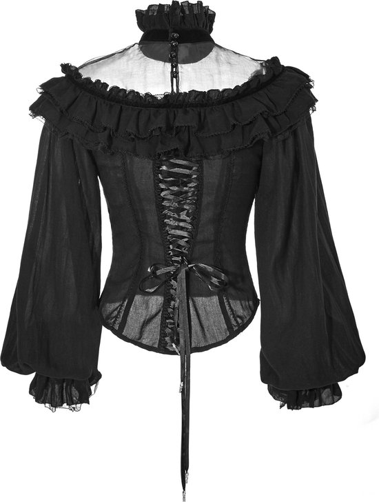 Odizli Middeleeuwse kleding dames gothic steampunk lange mouwen off-shoulder korset top Victoriaans renaissance kostuum, wit, M Odizli Middeleeuwse kleding dames gothic steampunk lange mouwen off-shoulder korset top Victoriaans renaissance kostuum, wit, M