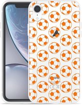 Geschikt voor Apple iPhone Xr Hoesje Orange Soccer Balls - Designed by Cazy