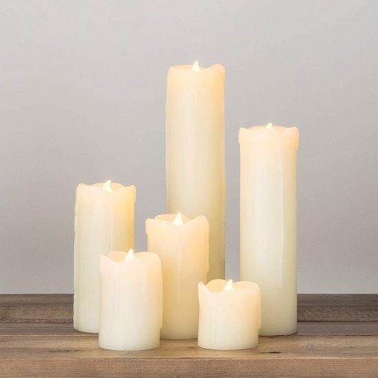 LED kaarsen met waxdruppels set van 6 stuks | Led-kaars met echte wax Timerfunctie... | bol.com