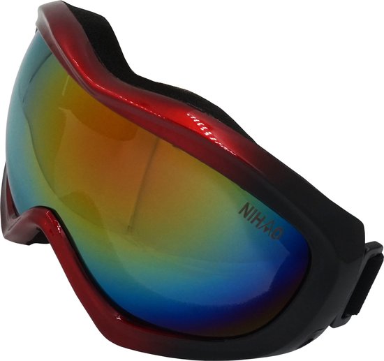 Pro Care excellent quality Nihao Atlantic TPU Ultra-Light Frame - Skibril Dames Heren - Skibrillen - 100% UVA UVB UVC Bescherming - Anti Fog - Multi Color Lens - Rood Frame