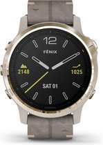 Garmin fēnix 6S Smartwatch - Sapphire Beige - Velourleder
