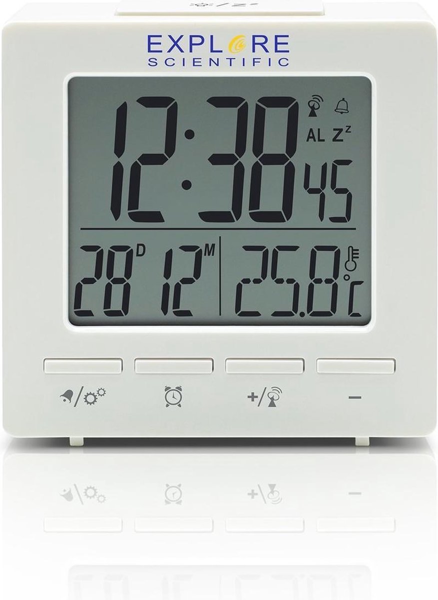 Bresser Mini-wekkerradio Explore Scientific 7,2 Cm Wit