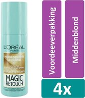 L’Oréal Paris Magic Retouch Uitgroei Camoufleerspray Middenblond 4 stuks Voordeeverpakking