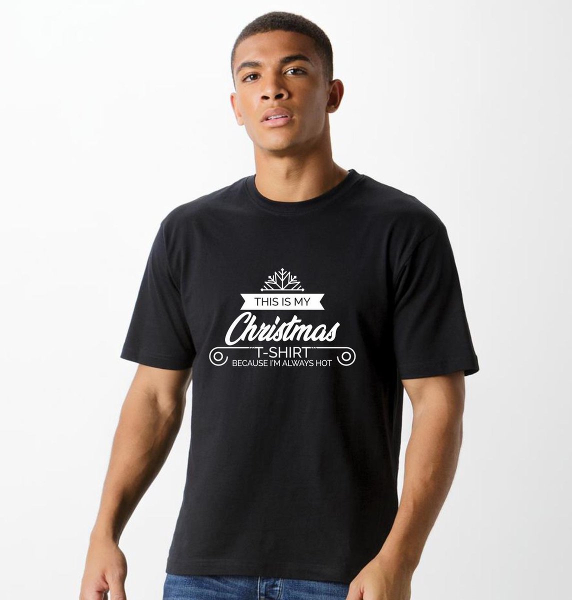 Christmas T-shirt, foute kerst T-shirt zwart XL