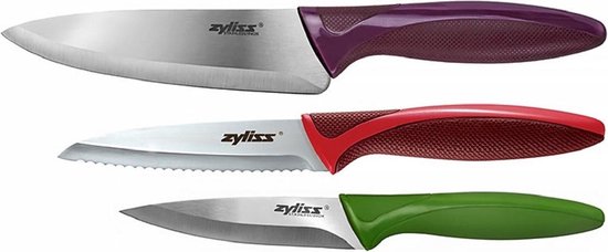 Zyliss 3 Pcs Stainless Steel Soft Touch Grip Knife Set - Zyliss