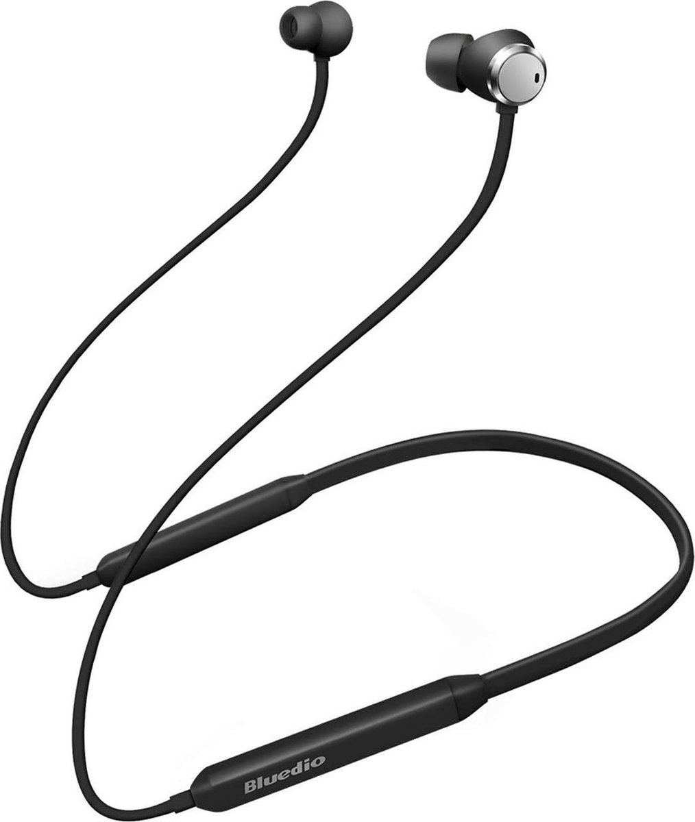 Bluedio TN (Turbine) Active Noise Cancelling hoofdtelefoon, Bluetooth 4.2 Wireless Sports headsets, Magnetic sweatproof Running oordopjes met microfoon (Zwart)