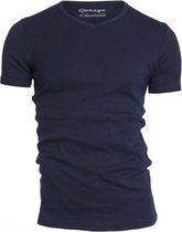 Garage 302 - T-shirt V-neck semi bodyfit navy XXL 100% cotton 1x1 rib