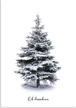 DesignClaud Oh Denneboom kerstboom poster - Kerst poster - Kerstboom A3 + Fotolijst wit