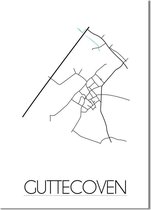 DesignClaud Guttecoven Plattegrond poster - A2 + fotolijst zwart (42x59,4cm)