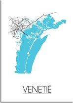 DesignClaud Venetië Plattegrond poster A3 + Fotolijst wit