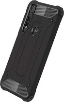 Motorola One Macro Hybride Hoesje Zwart
