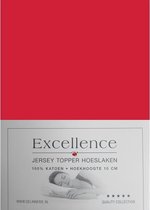 Excellence Jersey Topper Hoeslaken - Eenpersoons - 90/100x210/220 cm - Red