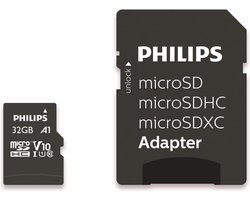 Philips FM32MP45B - Micro SDHC kaart 32GB incl. adapter - Class 10 - UHS-I U1