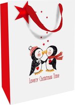 Luxe cadeautas: Lovely Christmas Time (per 6st) - 18x21x8cm