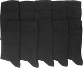 Zwarte sokken - Heren sokken - 10 paar - Normale sokken - Maat 43-46