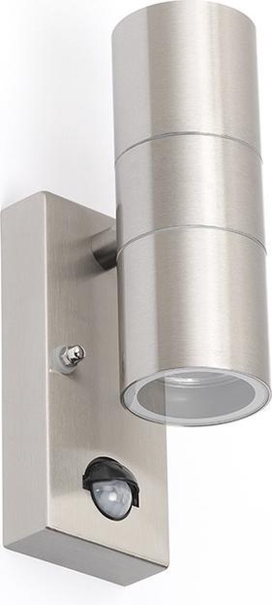 Unikcst LED Outdoor Lighting with Motion Detector GU10 Outdoor Lamp Black Matt IP44 Modern Wall Lamp Outdoor 230V incl. 1x 5W GU10 Warm White 3000K
