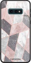 Samsung S10e hoesje glass - Stone grid marmer | Samsung Galaxy S10e case | Hardcase backcover zwart