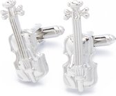 Manchetknopen - Viool Muziekinstrument Zilver
