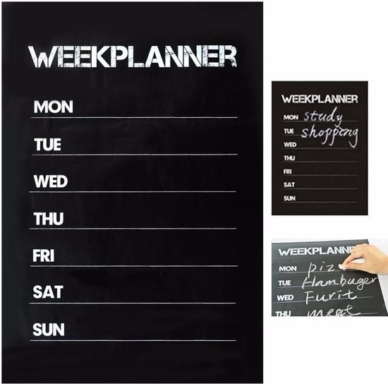 WiseGoods Premium Weekplanner Krijtbord Sticker - - Afspraken Agenda... bol.com