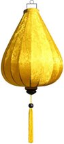 Gele zijden lampion lamp druppel - DR-YE-62-S