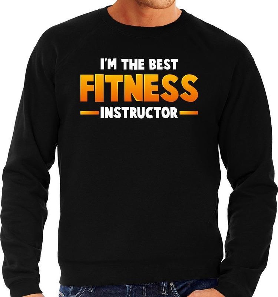 Im the best fitness instructor sweater zwart voor heren S