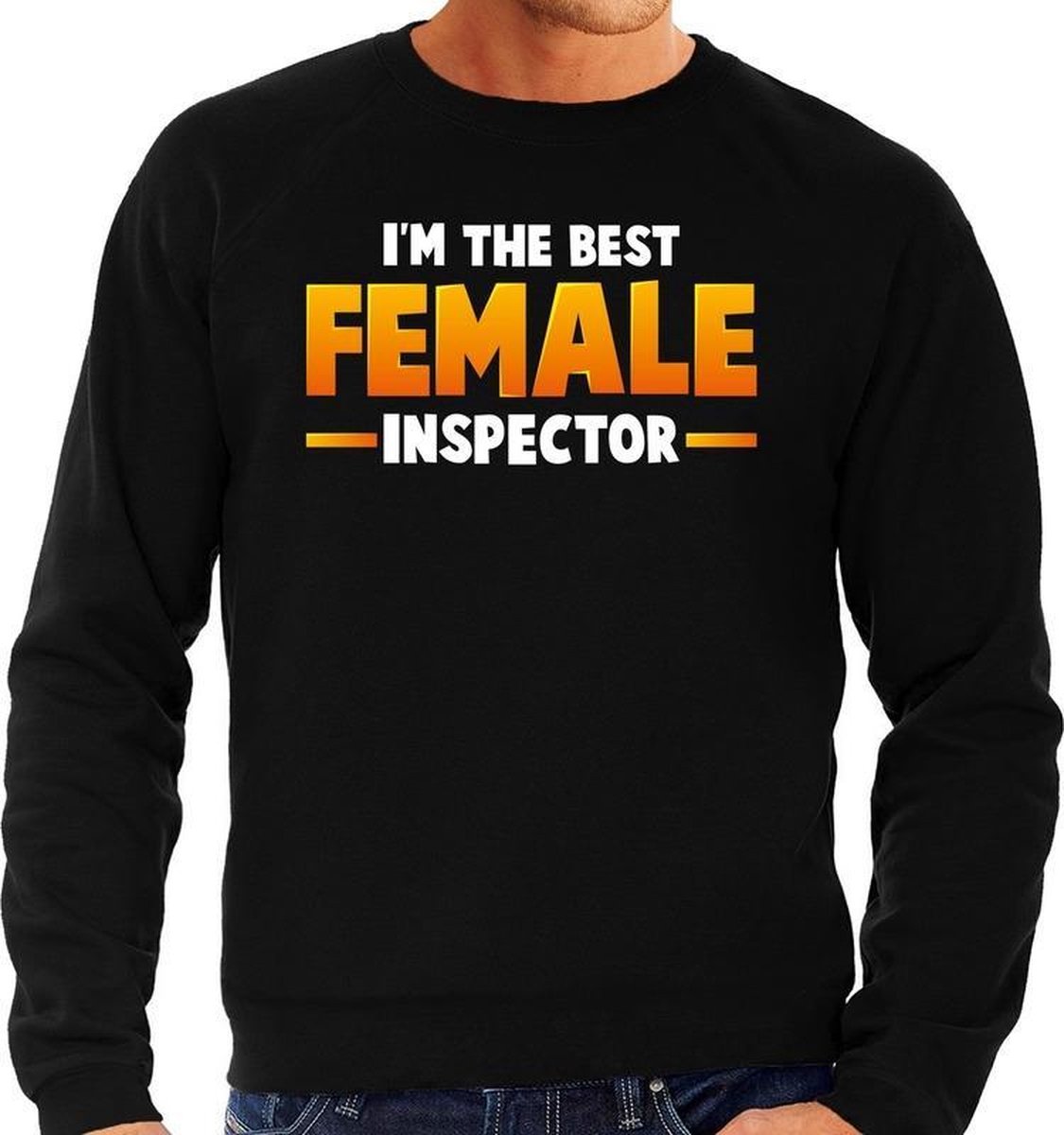 Im the best female inspector sweater zwart voor heren S