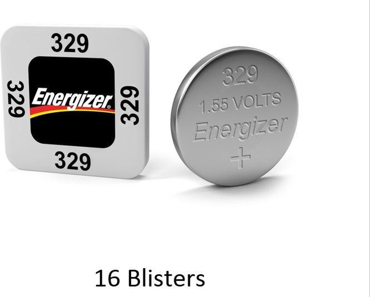 16 stuks (16 blisters a 1 stuk) Energizer Zilver Oxide Knoopcel 329 LD 1.55V