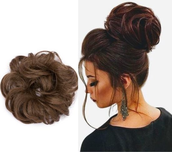 Curly Hair Wrap Extension | Hair | Dark Brown | Knot |Haar Extension  Elastiek |Bun... | bol.com