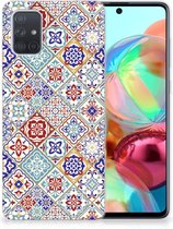 TPU Siliconen Hoesje Samsung Galaxy A71 Tiles Color
