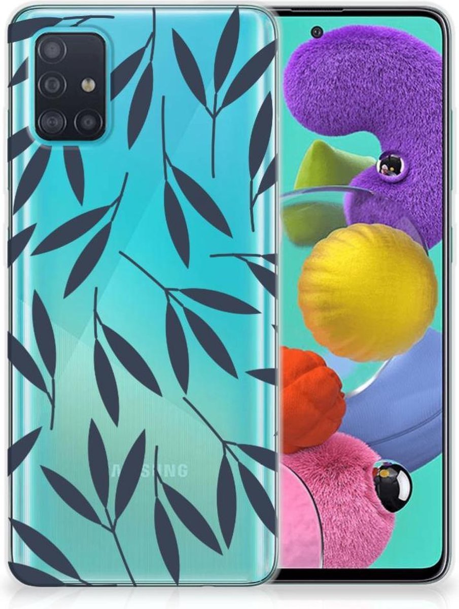 Samsung Galaxy A51 TPU Case Leaves Blue