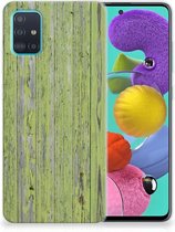 Geschikt voor Samsung Galaxy A51 Bumper Hoesje Green Wood