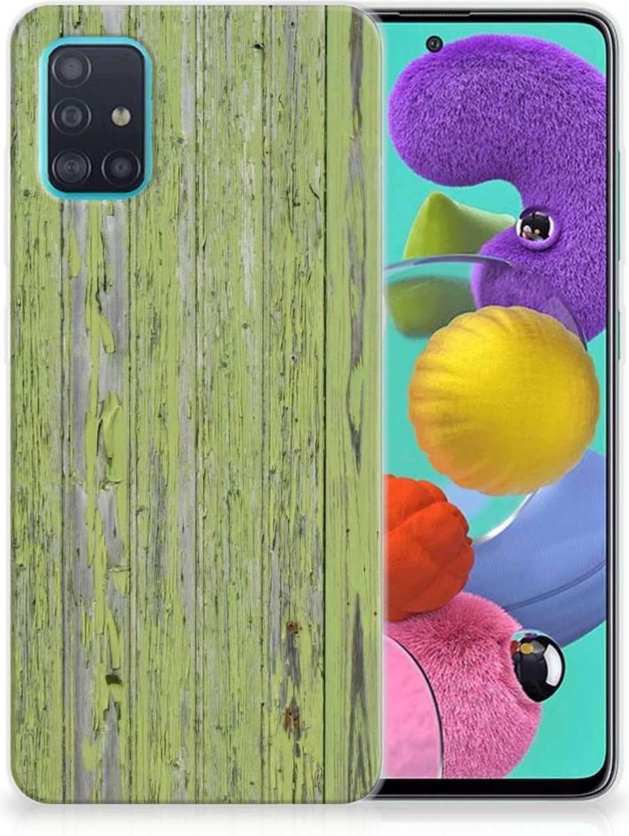 Samsung Galaxy A51 Bumper Hoesje Green Wood