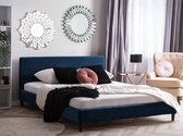 Beliani Fitou - Bed - Blauw - Fluweel