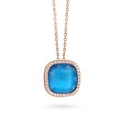 Velini jewels -P6330BLU -Ketting+Hanger -925 Zilver rosé -Gekleurde Cubic Zirkonia