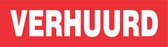 5x "Verhuurd" stickers 50 x 14 cm, Vinyl Rood/Wit