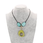 Verstelbare Ketting - Handgemaakt - Tagua - Turkoois Groen